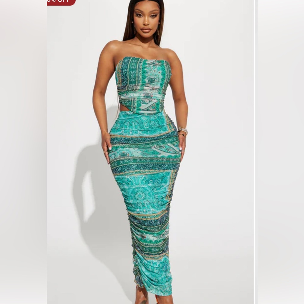2 piece Fashion Nova Green maxi skirt